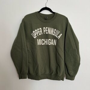 Gildan Olive Crewneck Sweater